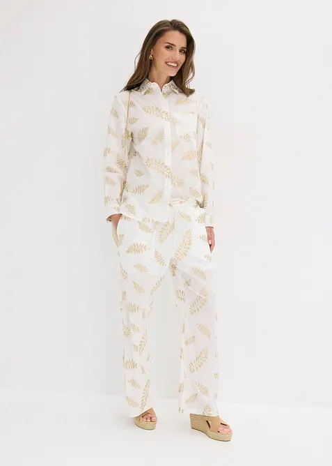 Chemisier 100% coton brod&eacute;, bonprix