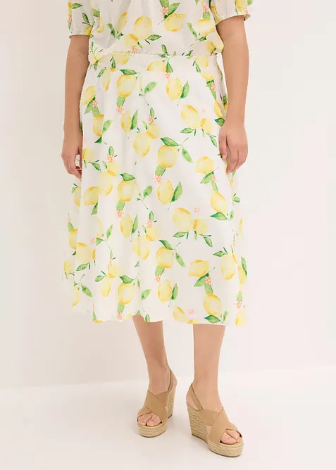 Jupe midi 100% coton, bonprix