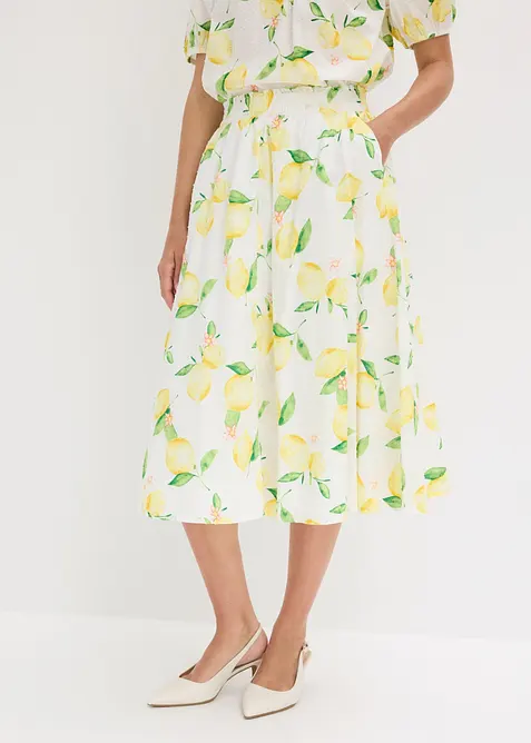 Jupe midi 100% coton, bonprix