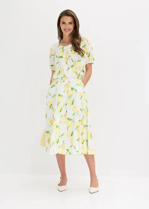 Jupe midi 100% coton, bonprix
