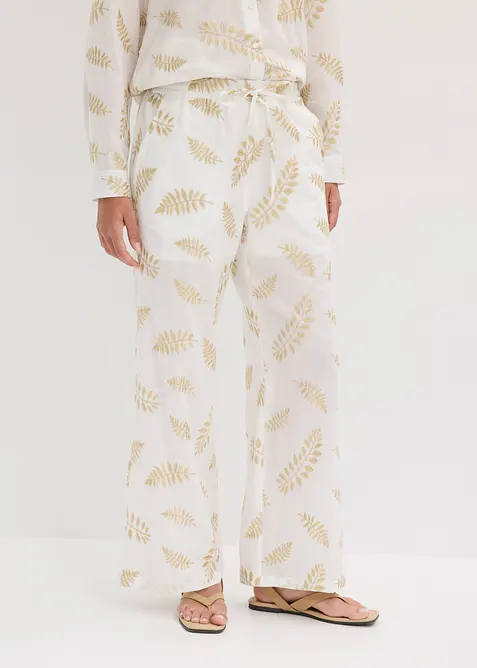 Palazzo-Hose aus reiner Baumwolle mit Stickerei, bonprix