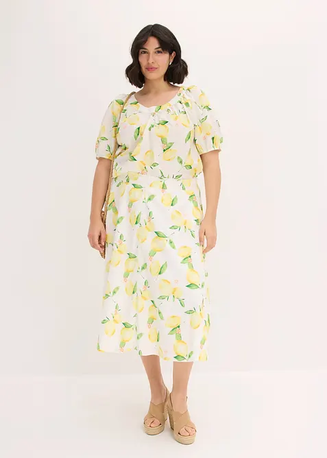 Jupe midi 100% coton, bonprix