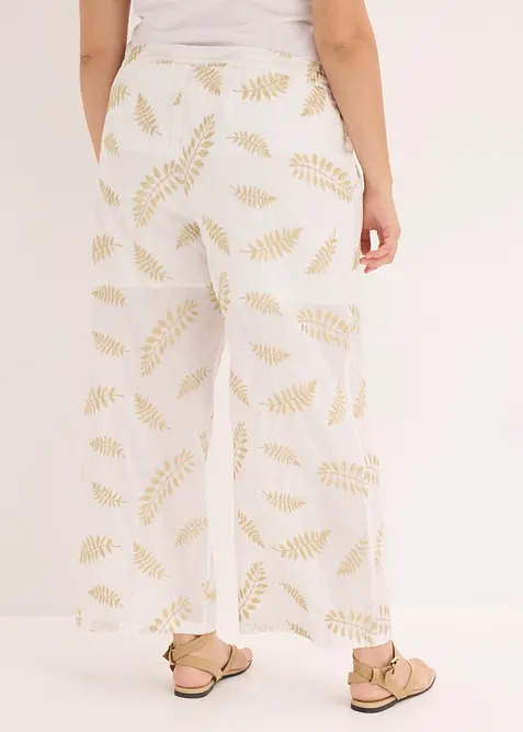 Palazzo-Hose aus reiner Baumwolle mit Stickerei, bonprix