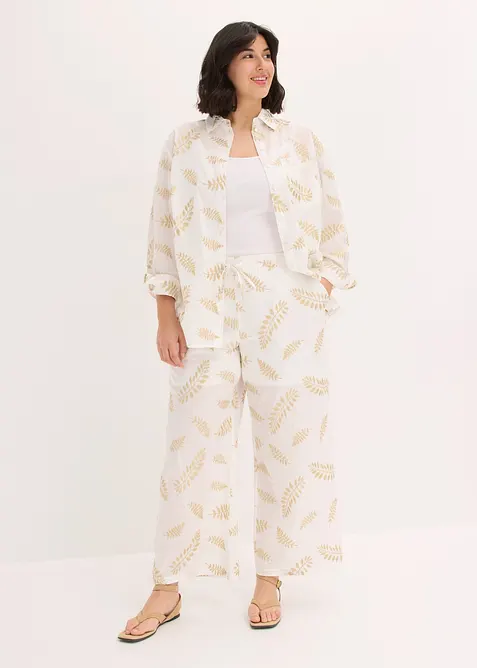 Palazzo-Hose aus reiner Baumwolle mit Stickerei, bonprix