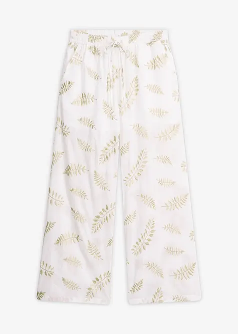Palazzo-Hose aus reiner Baumwolle mit Stickerei, bonprix