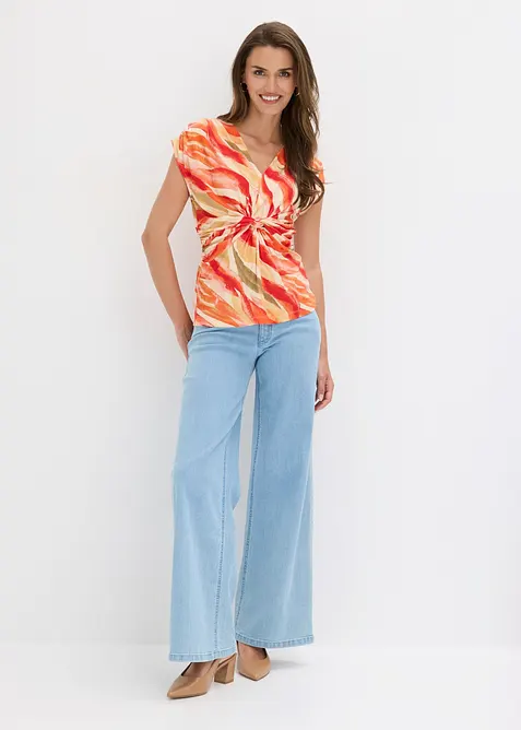 Shirt mit Drapierung aus softem Viskose-Mix, bonprix