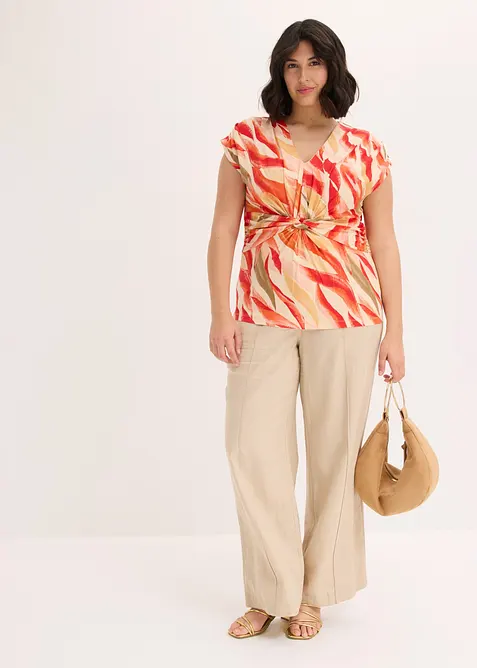 Shirt mit Drapierung aus softem Viskose-Mix, bonprix