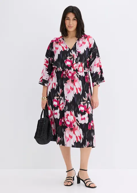 Robe midi fluide en viscose m&eacute;lang&eacute;e, bonprix