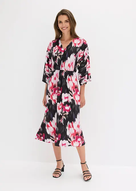 Midikleid aus flie&szlig;endem Viskose-Mix, bonprix