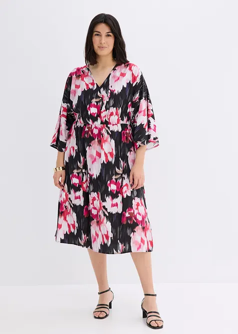 Robe midi fluide en viscose m&eacute;lang&eacute;e, bonprix