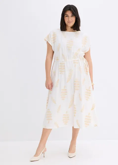 Robe midi brod&eacute;e, bonprix