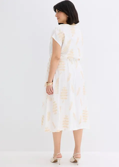 Robe midi brod&eacute;e, bonprix