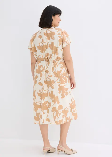 Robe midi fluide en viscose m&eacute;lang&eacute;e, bonprix