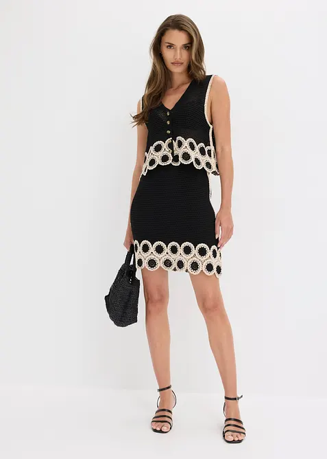 Top boutonn&eacute; en maille 100% coton, bonprix