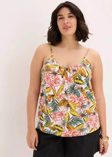 Top &agrave; fines bretelles en viscose extensible douce, bonprix
