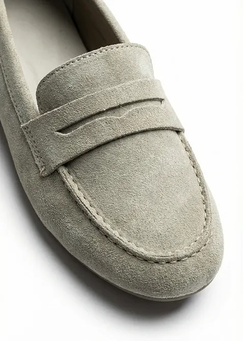 Mocassins en cuir velours, bonprix