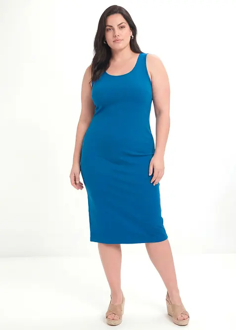 Robe &agrave; bretelles en coton extensible, bonprix