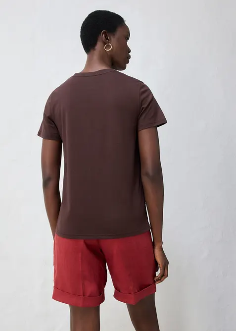 Shirt mit Seidenanteil und H&auml;kelspitze, bonprix