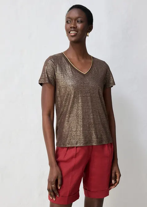 Shirt aus reinem Leinen mit Lurex, bonprix