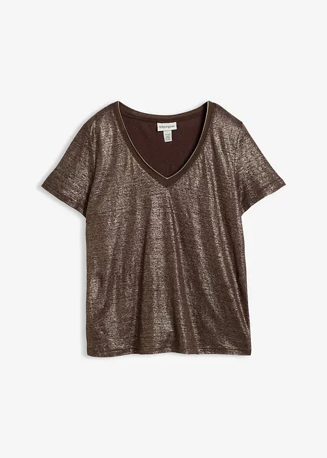 Shirt aus reinem Leinen mit Lurex, bonprix