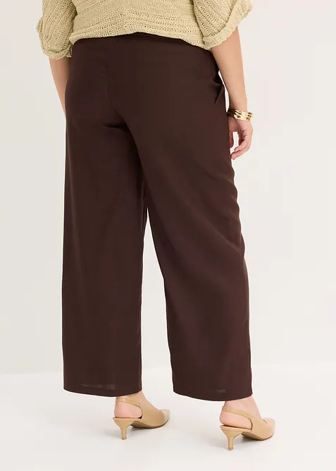 Pantalon large &agrave; pinces, bonprix