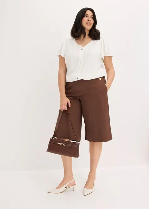 Bermuda large en twill extensible, bonprix
