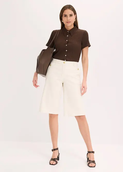 Bermuda large en twill extensible, bonprix