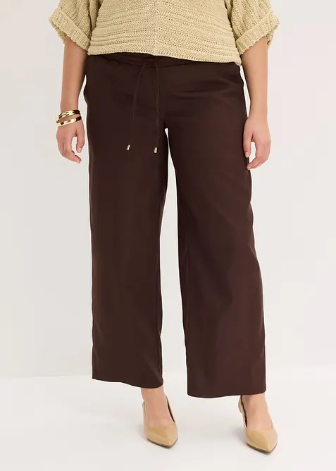 Pantalon large &agrave; pinces, bonprix