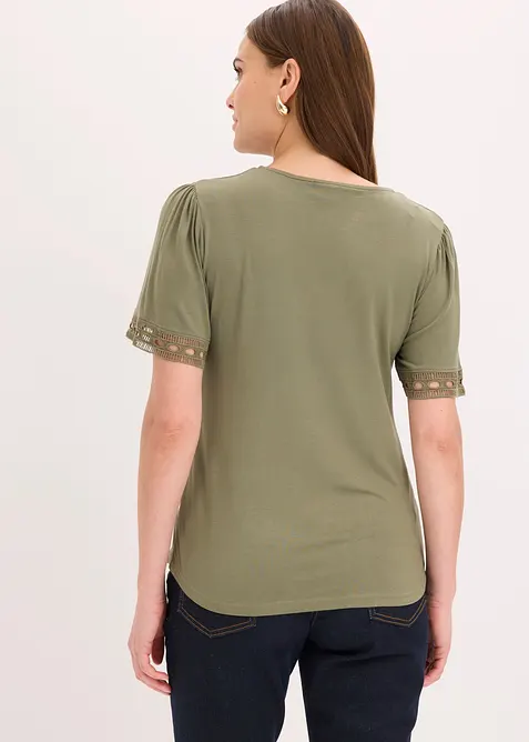Shirt-Tunika mit Spitzenband, bonprix