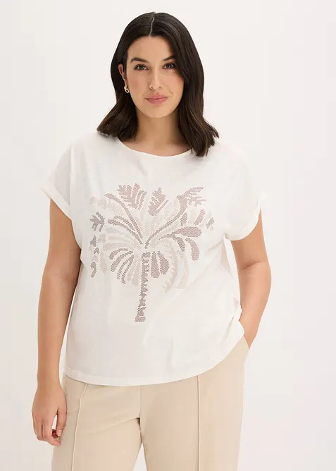 Shirt aus Baumwolle mit Nietenapplikation, bonprix