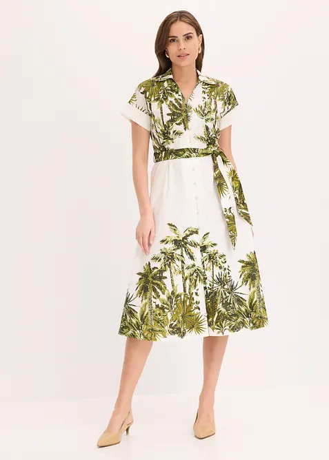 Robe-chemise avec lien &agrave; nouer, bonprix