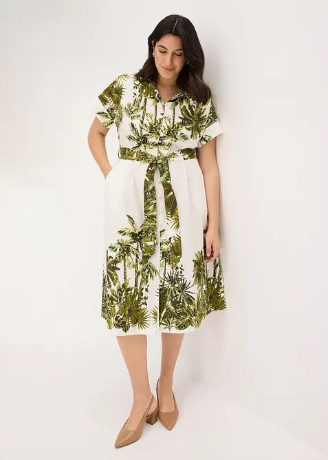 Robe-chemise avec lien &agrave; nouer, bonprix