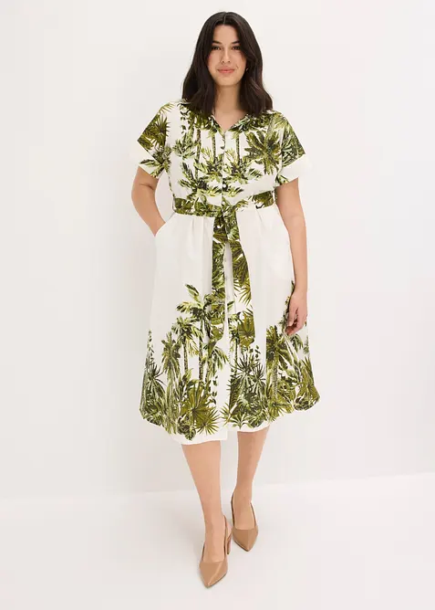 Robe-chemise avec lien &agrave; nouer, bonprix
