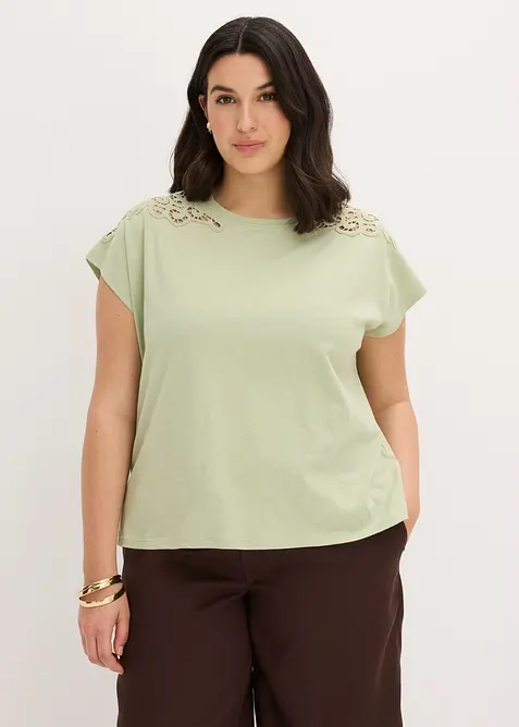 Shirt mit Crochet Detail, bonprix