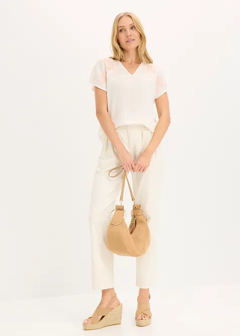 Blouse &agrave; broderies florales, bonprix