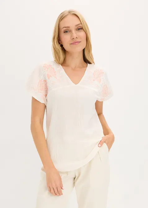 Blouse &agrave; broderies florales, bonprix
