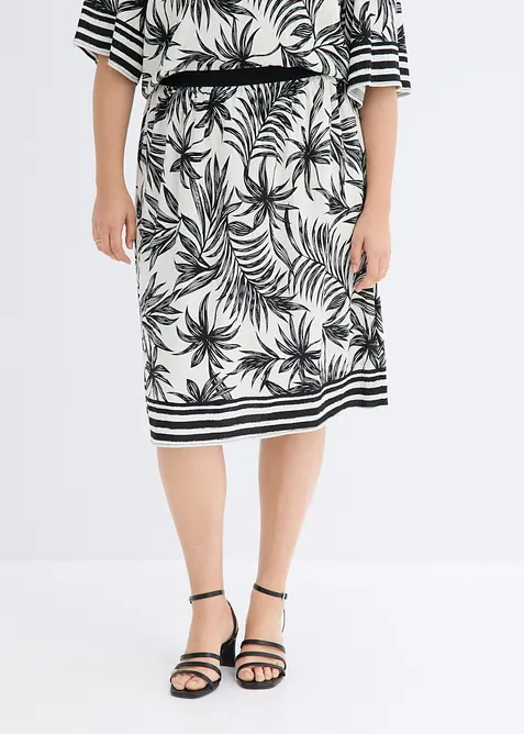 Jupe &agrave; taille &eacute;lastiqu&eacute;e, bonprix