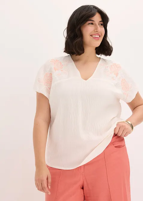 Blouse &agrave; broderies florales, bonprix