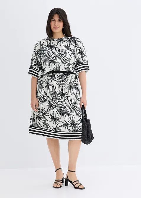 Jupe &agrave; taille &eacute;lastiqu&eacute;e, bonprix