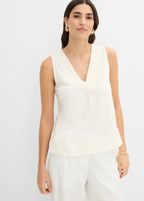 Top en coton brod&eacute;, bonprix