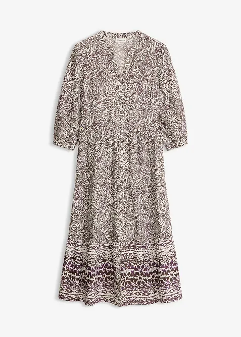 Robe midi en l&eacute;ger voile de coton, bonprix