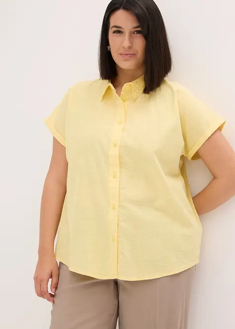 Chemisier en coton &agrave; broderie anglaise, bonprix