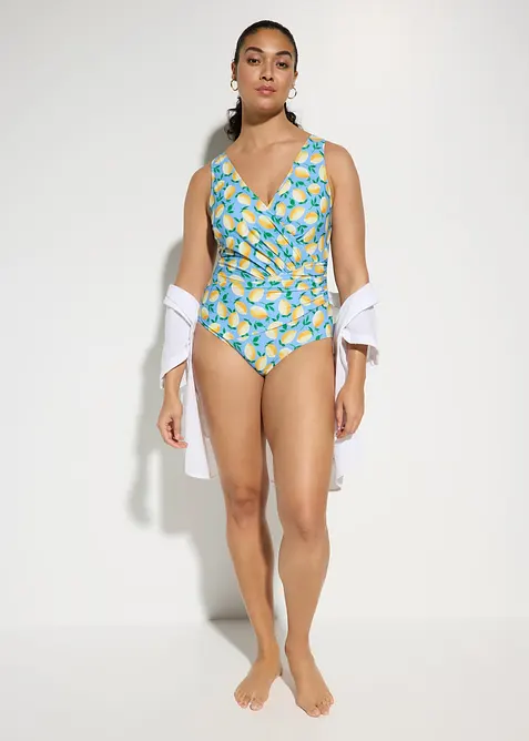 Maillot 1&nbsp;pi&egrave;ce sculptant et crois&eacute;, maintien mod&eacute;r&eacute;, bonprix