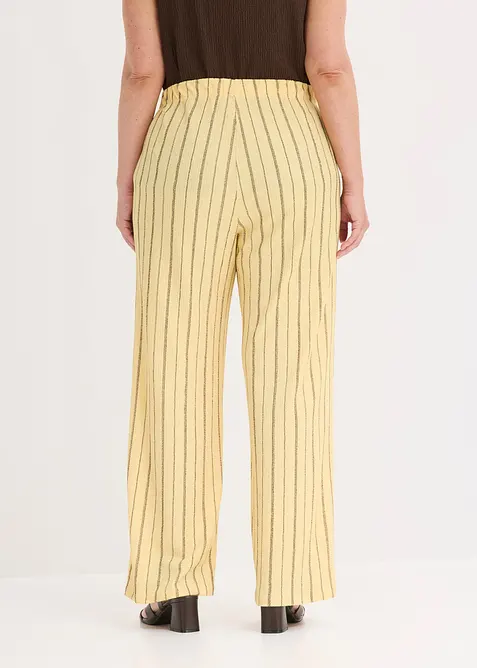Pantalon taille &eacute;lastiqu&eacute;e en jersey textur&eacute;, bonprix