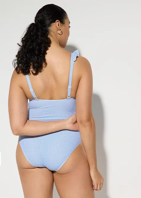 Maillot sculptant &agrave; volants, maintien l&eacute;ger, bonprix