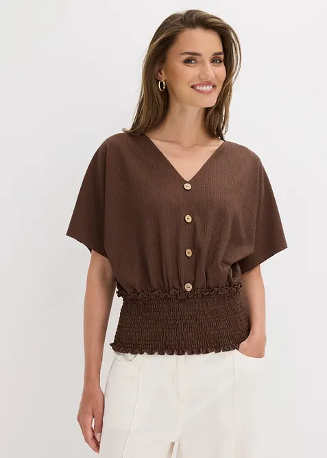 T-shirt en cr&ecirc;pe textur&eacute;, bonprix