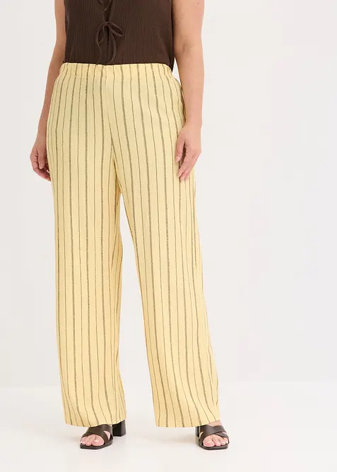 Pantalon taille &eacute;lastiqu&eacute;e en jersey textur&eacute;, bonprix