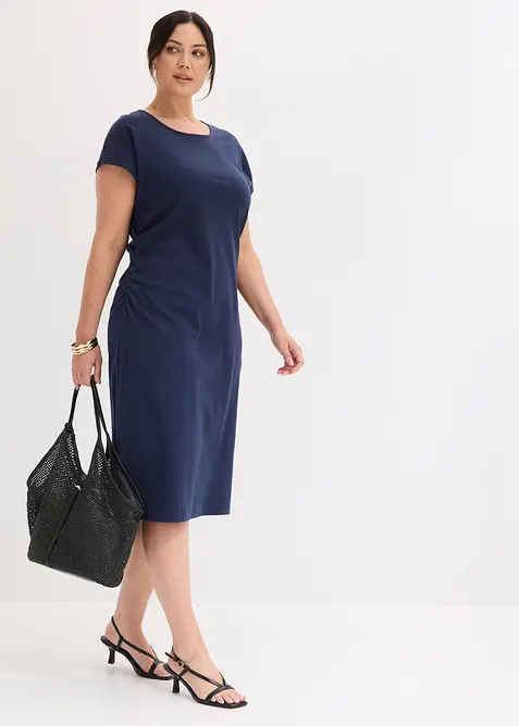 Midikleid mit geraffter Taille, bonprix