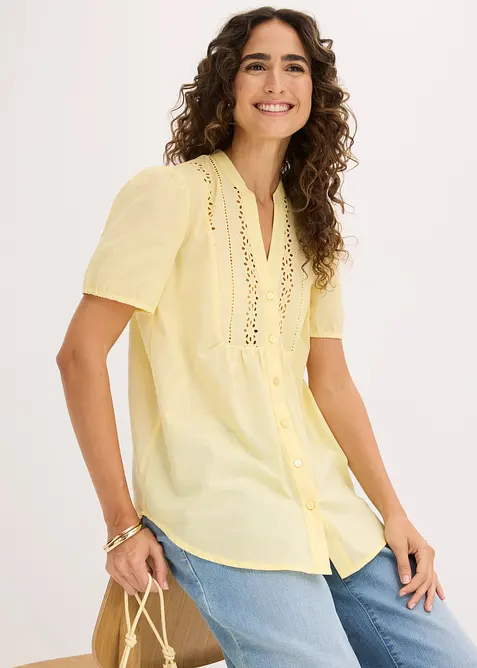 Bluse mit Lochstickerei, bonprix