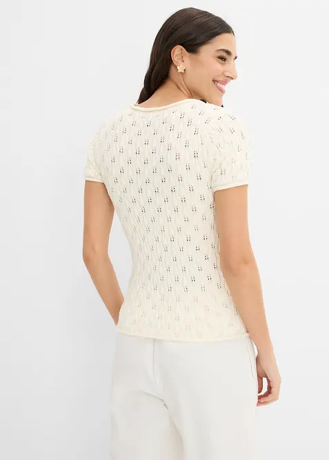 Pull ajour&eacute; en coton, bonprix